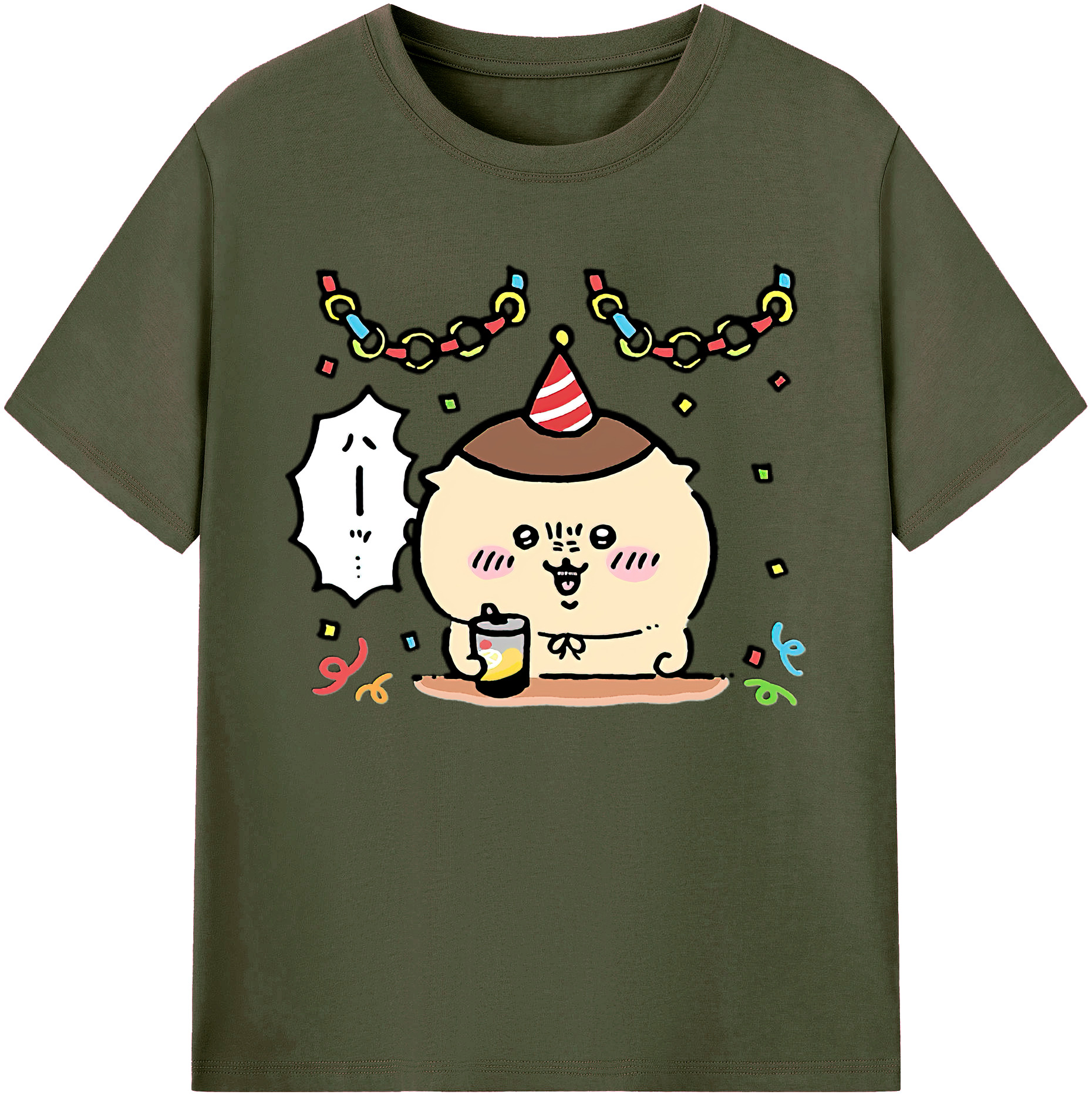 （画像用） ちいかわ くりまんじゅう Chii-kawa kuri manjū 綿100％ メンズ半袖Tシャツ｜肌触りやわらか＆通気性